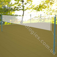 Volleyball posts with net tensioning device
